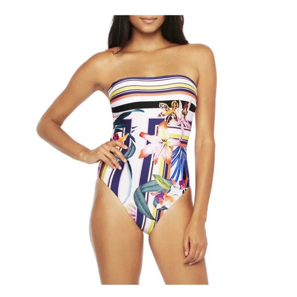 Trina Turk Treasure Cove Bandeau One Piece Swimsuit Size US 6 - Picture 2 of 9